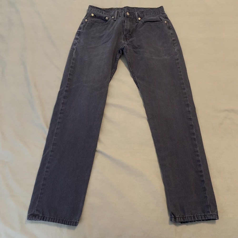 Levis 502 Jeans Mens‎ 28x32 Navy Blue Stretch Tapered Leg Denim Pants Casual
